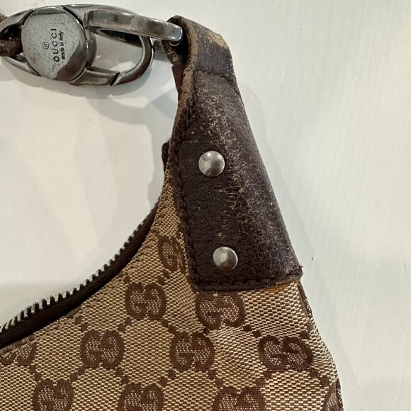 GUCCI Jackie Medium Shoulder Bag GG Canvas Authentic - Picture 9 of 11